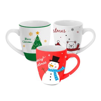 China Christmas Style Mug Sustainable Hot Belly Big Maker Ceramic Mug With Custom Design for sale