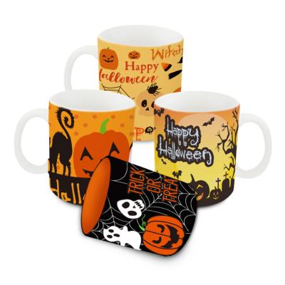 China A Cup Sustainable Grade 11oz Halloween Cup Custom Ceramic Coffee Mug for sale