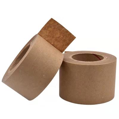 China Custom Logo Printed Fiber Reinforced Water Heat Resistant Activated Paper Tape Kraft Paper Adhesive Tape Craft for sale