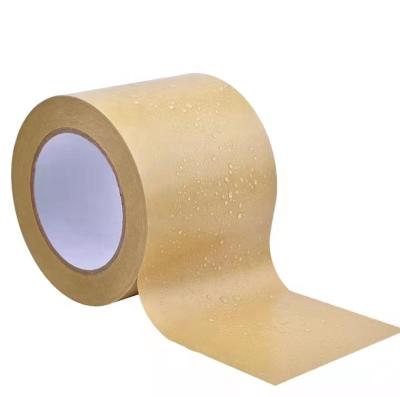 China Custom Adesive Heat Resistant Self Adhesive Kraft Qty Voucher Brown Kraft Paper Tape for sale