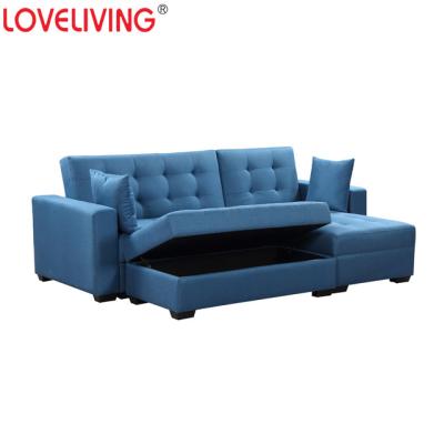 China New Design Multifunctional Convertible L Shape Furniture Sofa Cama With Storage And Chaise for sale