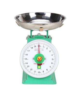 China Kitchen Food Weighing 20kg Stainless Steel Household Mechanical Spring Scale, Small Bench Kitchen Spring Scale with Platform for sale