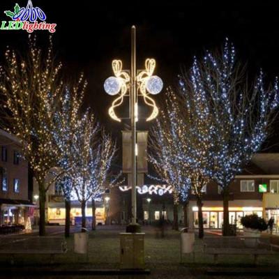 China Large LED Giant 3D PVC Stree Poles Pattern Light For Outdoor Festival Holiday Decor for sale