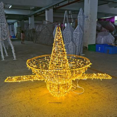 China Steady or Twinkle 3D Hanging Satellite Pattern Warm White LED Lighted Christmas Decor for sale