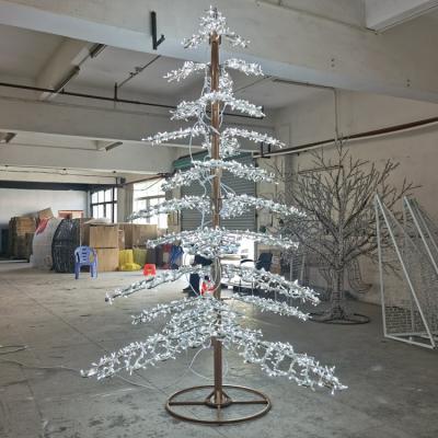 China Christmas Pattern Tree 3M White Aluminum Standing LED Lighted Christmas Branch Tree for sale