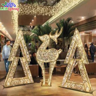 China 2019 NEW Large Commercial Outdoor Use Street Christmas Reindeer Decorative Pattern Lights Giant Lighted Animal Moose for sale