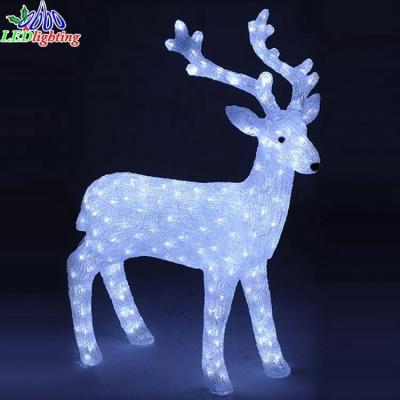 China Commercial Use Wheolesale 3d Sculpture Street Christmas Reindeer Lawn Moose Led Pattern Light for sale