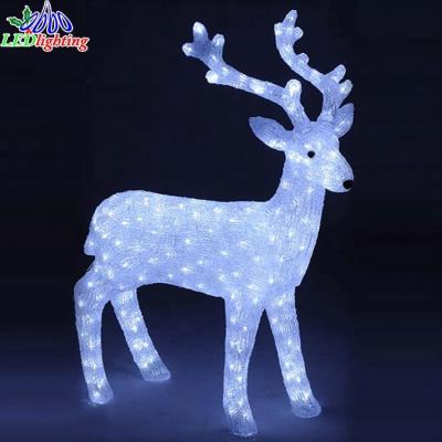 China commercial use 3d wheolesale sculpture street christmas reindeer lawn moose led pattern light for sale