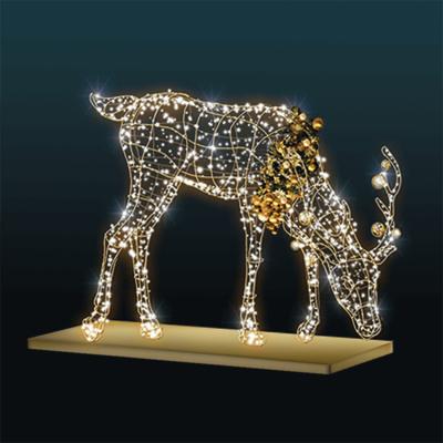 China Large Commercial Use 3D Christmas Moose Led Sculptures Light Up Pattern for sale