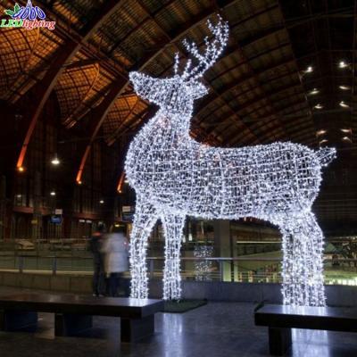 China Outdoor Commercial Use Large Moose Animal Christmas Led Reindeer Pattern Lights for sale