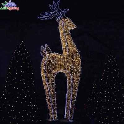 China Christmas Decor Commercial Lights Decorations Reindeer Outdoor Use OBBO Lighted Moose for sale