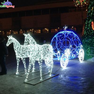 China Outdoor Pattern Light Large Decoration Led Pattern 3d Horse Carriage Light for sale