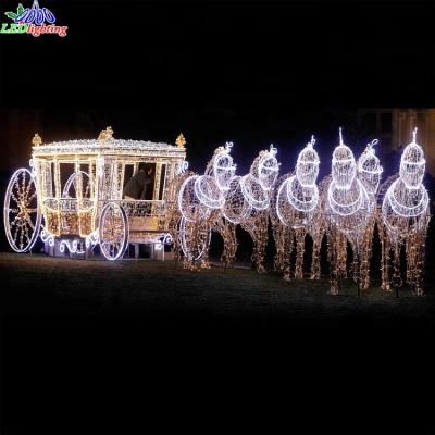 China 3d Pattern Light 3D Christmas Decoration Pumpkin Horse Carriage With LED Light for sale