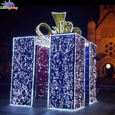 China Regular or Twinkle Pattern Gift Box Light with 3D Twinkle Arch Box Pattern Light for Shopping Mall Park for sale