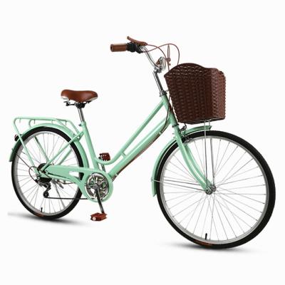 China Cruiser Bicycle 24 Inch 7 Inch Speed ​​Vintage City Bike Ladies City Bike /Retro City Bike for sale