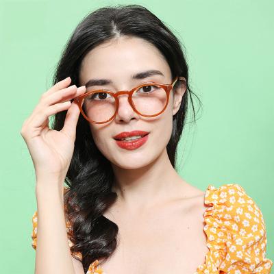 China Reading Playing Round Transparent Classic Retro Glasses Sight Anti-Blue-Ray HD Myopia Glass Factory Direct Supply for sale