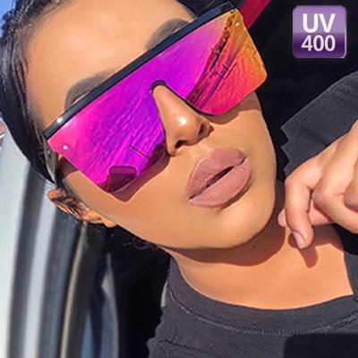 China New Fashion UV400 Lens One-Piece Sunglasses Fashion Sunglasses Trend Square Sunglasses For Men for sale