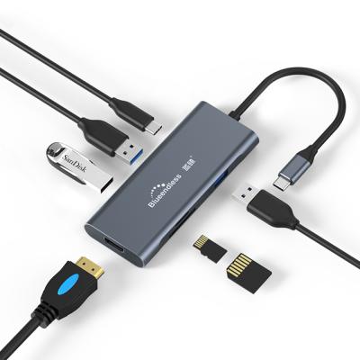 China 4K /2 usb3.0 port 7 IN 1 HUB Thunderbolt 4K HDTV PD Usb C Hub Type C Adapter 7 IN 1 USB C HUB for Macbook Pro for sale