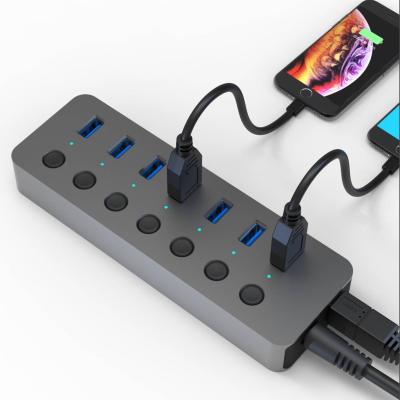 China Data Transfer + High Quality Usb 3.0 Port Hub Support 1 Usb Hub Fast Charging 7In 7In Adapter For Laptop for sale