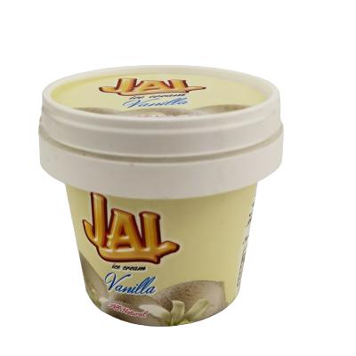 China Hot Sale Single Wall Custom Round Disposable Ice Cream Cups With Plastic Cup for sale