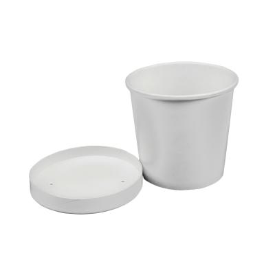 China Factory Direct Sale Disposable White Soup Degradable Degradable Paper Cup for sale