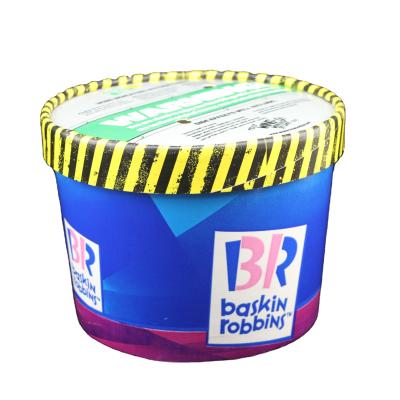 China Hot Selling Disposable Customized 85oz Large Capacity Ice Cream Packaging Paper Bucket for sale