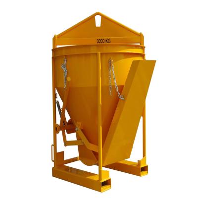 China Concrete Bucket 1.5T 3T Forklift Hopper Tower Crane Mortar Bucket Convenient Customized Construction Dual Function Business and Safe for sale