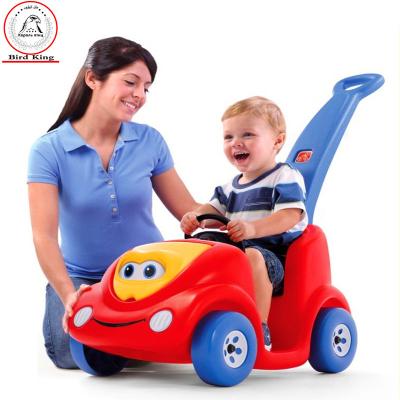 China Carriage Children's Cartoon Four-wheeled Baby Stroller With Handle Push Rod Drive Car Kids Toy Outdoor Bird King DF-001 for sale