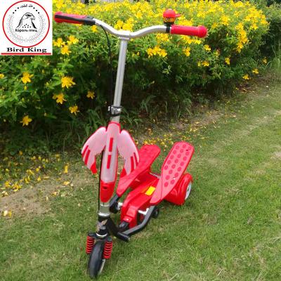 China New double-pedal scooter, children's music flash scooter, three-wheeled biplane bird king H-0004 for sale