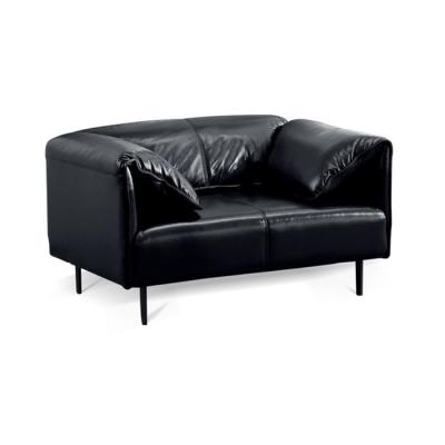 China Convertible Single Modern Sofa Commercial Office Sofa Black Leatherette Sofa for sale