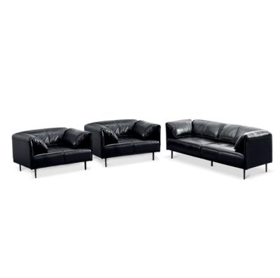 China Modular Simple Modern Business Office Sofa Sofa Black Leather Sofa for sale