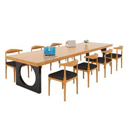 China Simple and Modern Long Table Foldable Solid Wood Negotiation Reception Conference Table for sale