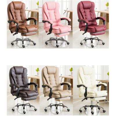 China Adjustable Seat Lift Seat Household Boss Chair Computer Massage Office (Waist) Leather Chair for sale