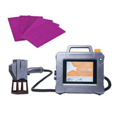 China Fiber Hans Laser Marking Machine 0.01mm Line Handheld Laser Marker for sale