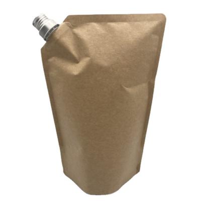 China Recycled Materials Cover Spout Aluminum Pouch Customized Kraft Paper Aluminum Foil Bag Liquid Perfume Packaging for sale