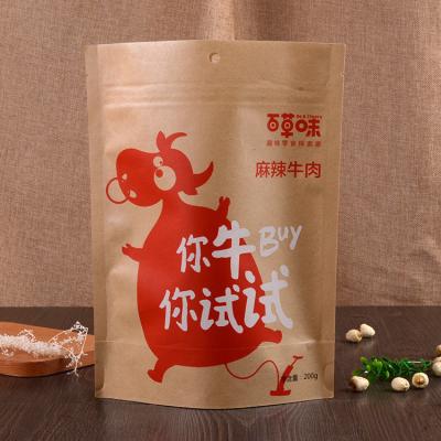 China Recyclable Solid Color Kraft Paper Bag Open Clear Window Custom Printing Matte Backing Stand Ups Packaging Bags for sale