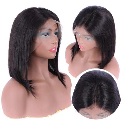 China Wholesale Silky Straight Short Wave Hair KUQI Pre Plucked Remy Hair Swiss Lace Wigs 13x4 Bob Wigs Lace Front Wigs For Black Women for sale