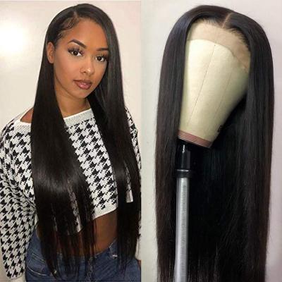 China Wholesale Brazilian Swiss Cuticle Aligned Human Hair Wigs Silky Straight 4X4 5X5 Lace Front Remy Hair Lace Front Human Hair Wigs For Black Women for sale