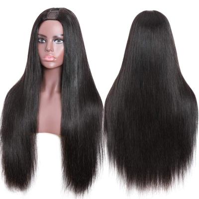 China High Quality Natural Brazilian Straight Hair U Piece Wig Long Human Hair Virgin Hair Wigs Wigs For Black Women for sale