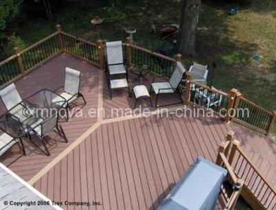 China Fire-Resistant WPC Wood Plastic Composite Decking Flooring in Brown for sale