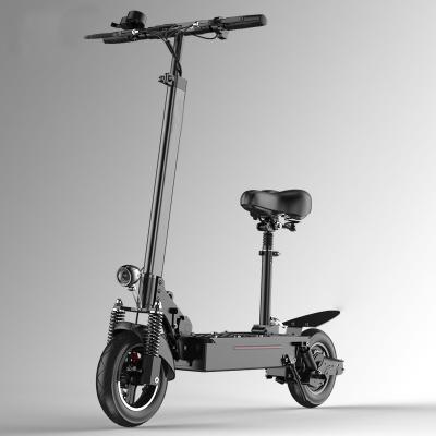 China 2 Wheel 10 Inch 500w 36v 48v Unisex Electric Folded Scooter With Seat For Adults 35km/h Speed for sale