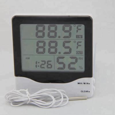 China ABS Plastic Digital Large Screen Indoor Outdoor Thermometer Hygrometer with Max Min Memory Function for Room, Warehouse. for sale