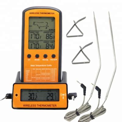 China New Design ABS Plastic+SS 304 Wireless Digital Food BBQ Thermometer with Dual Probes for Meat, BBQ, Grill, Oven, Kitchen Use for sale