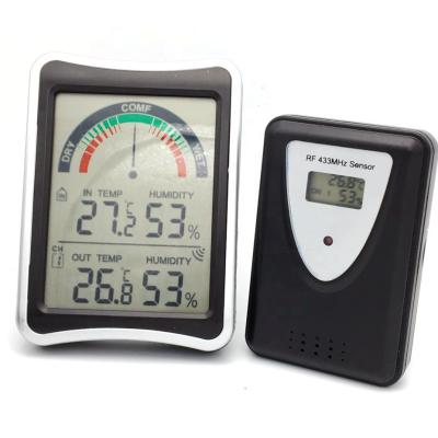 China Hot Sale Digital 433Mhz Wireless Thermometer Indoor Outdoor Hygrometer With Three Channels In ABS Material 90*60*28mm for sale