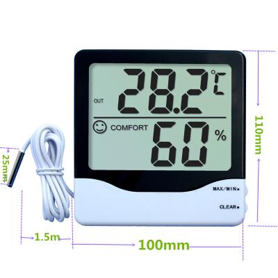 China Househood Thermometer Digital Thermometer Hygrometer with Large LCD Display and Outdoor Sensor Line for Garden and Room Warehouse for sale