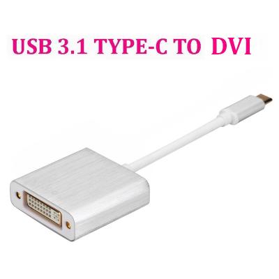 China COMPUTER USB 3.1 TYPE-C DVI Cable Adapter 1080P HDTV USB TYPE C to DVI to Converter for Macbook Samaung S10 S8 Huawei Google Chromebook for sale