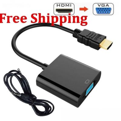 China Multimedia HDMI to VGA Adapter Male to Famale Converter Adapter 1080P Digital-Analog Video-Audio for PC Laptop Tablet for sale