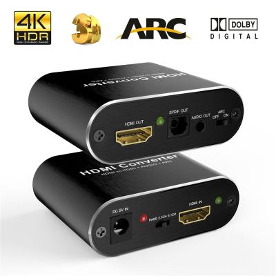 China 4K 60Hz HDMI Extractor 5.1 ARC HDMI Audio Splitter HDMI to 3.5mm Optical TOSLINK SPDIF+Stereo WAZ-ov8-1 Audio Extractor for sale