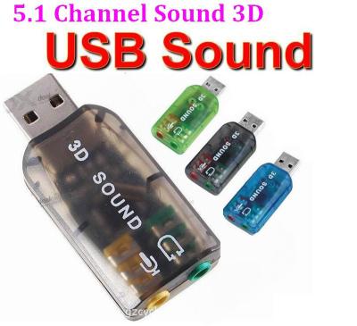 China USB To Sound Professional Microphone 3.5mm 3D Sound Card External Audio Adapter 5.1 Channel Audio Waz-3D USB Interface for sale