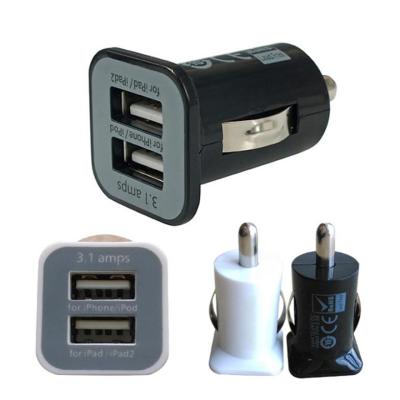 China Dual Mini Micro 3.1A Dual USB Car Charger Adapter For IPhone iPod iPad Samsung All Mobile Phone WAZ-CAR2w for sale